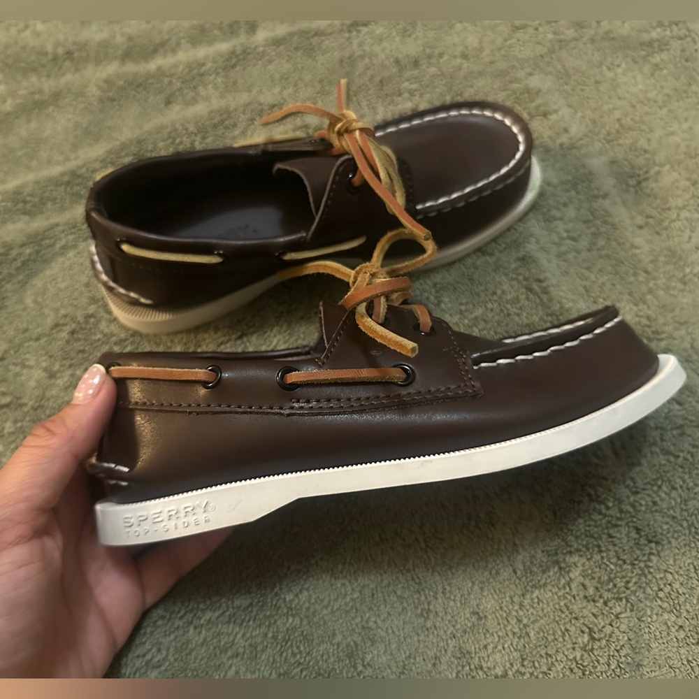 Sperry Dark Brown Leather Boat Shoes